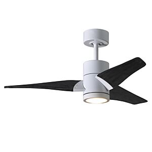 Super Janet 6-Speed DC 42" Ceiling Fan w/ Integrated Light Kit in White with Matte Black blades
