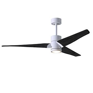 Super Janet 6-Speed DC 52" Ceiling Fan w/ Integrated Light Kit in White with Matte Black blades