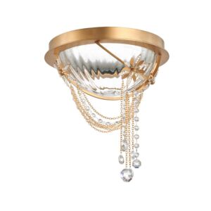 Revere 1-Light LED Flush Mount Ceiling Light in Heirloom Gold