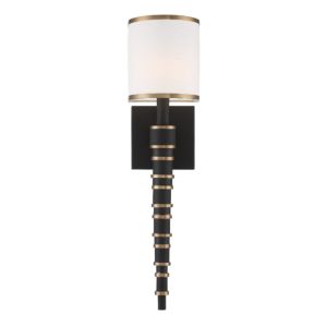 Crystorama Sloane Wall Sconce in Vibrant Gold And Black Forged