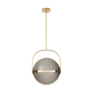 Fues 1-Light LED Pendant in Natural Brass