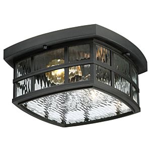 Quoizel Stonington 2 Light 12 Inch Outdoor Ceiling Light in Mystic Black