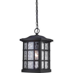 Stonington 1-Light Outdoor Hanging Lantern in Mystic Black