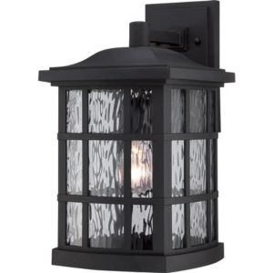 Stonington 1-Light Outdoor Wall Lantern in Mystic Black