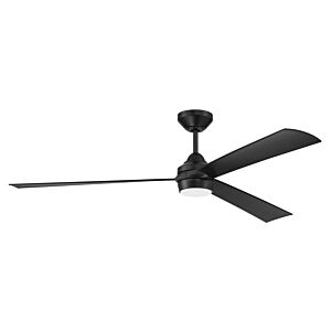 Craftmade Sterling 1-Light Ceiling Fan with Blades Included in Flat Black