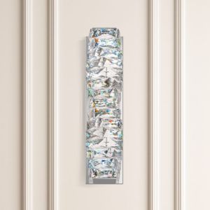 Schonbek Glissando 2 Light Wall Sconce in Stainless Steel with Clear Crystals From Swarovski Crystals