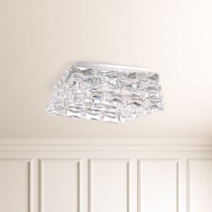 Schonbek Glissando 5 Light Ceiling Light in Stainless Steel with Clear Crystals From Swarovski Crystals