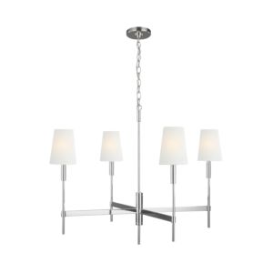 Visual Comfort Studio Beckham Classic 4-Light Chandelier in Polished Nickel by Thomas O'Brien