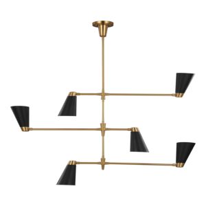 Visual Comfort Studio Signoret 6-Light Chandelier in Burnished Brass by Thomas O'Brien