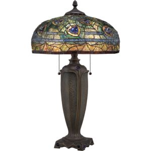 Quoizel Lynch 26 Inch Tiffany Table Lamp in Bronze