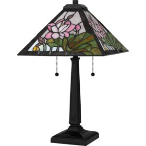 Tiffany 2-Light Table Lamp in Matte Black