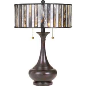 Quoizel Roland Tiffany Table Lamp in Valiant Bronze