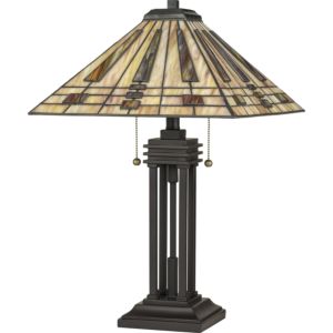 Quoizel Stevie 2 Light 24 Inch Table Lamp in Western Bronze