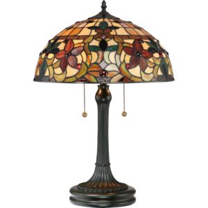 Quoizel Kami 23 Inch Tiffany Table Lamp in Vintage Bronze