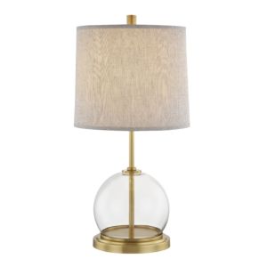 Alora Coast Table Lamp in Vintage Brass And Natural Linen