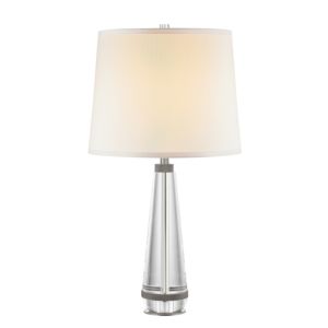 Alora Calista Table Lamp in Polished Nickel And White Silk