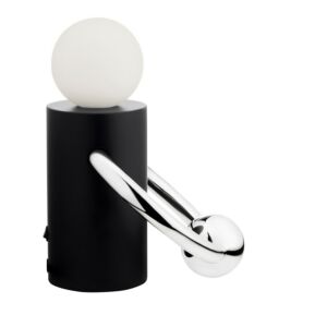 Septum LED Table Lamp in Matte Black with Chrome