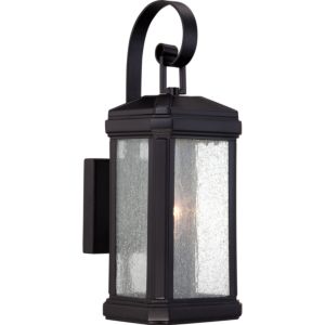 Trumbull 1-Light Outdoor Wall Lantern in Mystic Black