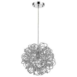 Mingle 1-Light Polished Chrome Pendant With Faceted Chrome Aluminum Wire Shade