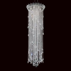 Schonbek Trilliane Strands 6 Light Pendant in Stainless Steel with Clear Heritage Crystals