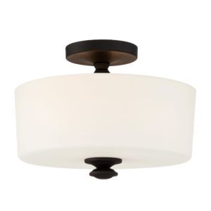 Crystorama Travis 2 Light Ceiling Light in Black Forged