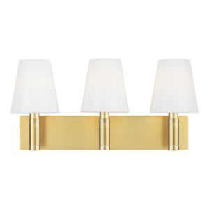 Beckham Classic 3 Light Bathroom Vanity Light in Burnished Brass by Thomas O'Brien