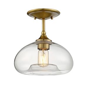 Torus Glass Ceiling Light in Natural Brass