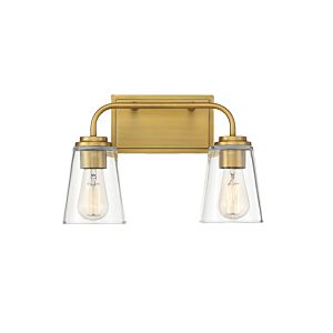 Trade Winds Lighting 2 Light Bathroom Vanity Light In Natural Brass