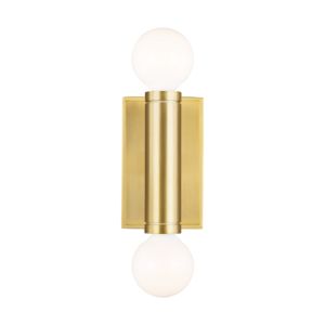 Visual Comfort Studio Beckham Modern 2-Light Wall Sconce in Burnished Brass by Thomas O'Brien