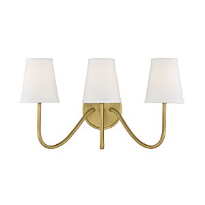 Trade Winds Lighting 3 Light Wall Sconce In Natural Brass