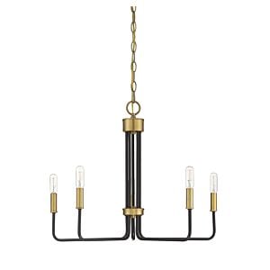 Sarah Chandelier in Oil Rubbed Bronze with Natural Brass Accents
