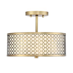 Trade Winds Hutchins Semi Flush Mount Ceiling Light in Natural Brass