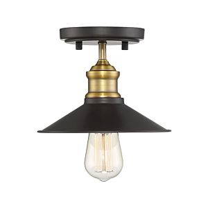 Quincy Ceiling Light in Oil Rubbed Bronze with Brass Accents