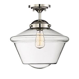 Trade Winds Dorothy Schoolhouse Semi Flush Mount Ceiling Light in Polished Nickel