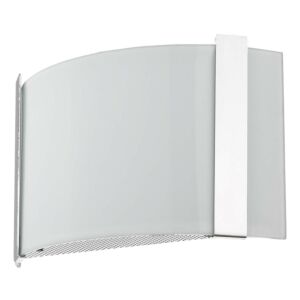Apollo 1-Light Polished Chrome ADA Wall Sconce With Curved Frosted Glass Shade