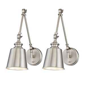 Trade Winds Brunswick Swing Arm Wall Lamp (2 Pack) in Brushed Nickel