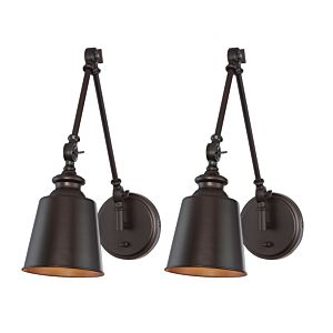 Trade Winds Brunswick Swing Arm Wall Lamp (2 Pack) in Oil Rubbed Bronze
