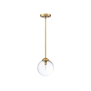 Trade Winds Chelsea Glass Pendant Light in Natural Brass