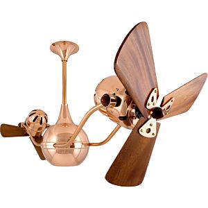 Vent-Bettina 3-Speed AC 44" Ceiling Fan in Polished Copper with Mahogany blades