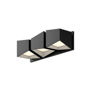 Cubix LED Bathroom Vanity Light in Black with White