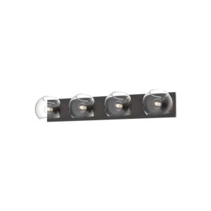 Willow 4-Light Bathroom Vanity Light in Matte Black with Clear Glass