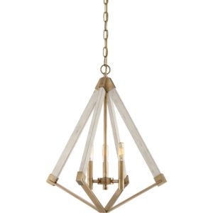 Viewpoint 3-Light Foyer Pendant in Weathered Brass