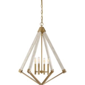 Quoizel Viewpoint 4 Light 28 Inch Transitional Chandelier in Weathered Brass