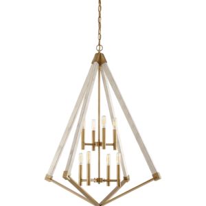 Quoizel Viewpoint 8 Light 38 Inch Transitional Chandelier in Weathered Brass