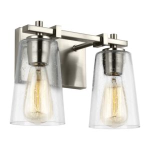 Mercer 2 Light Bathroom Vanity Light in Satin Nickel by Sean Lavin