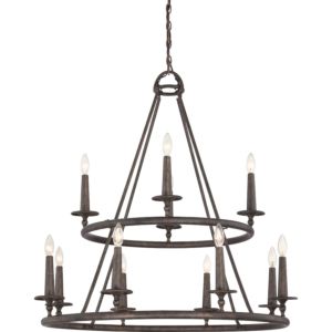 Quoizel Voyager 12 Light 36 Inch Transitional Chandelier in Malaga