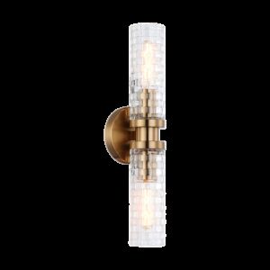 Weaver 2-Light Wall Sconce in Aged Gold Brass