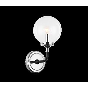 Matteo Particles 1-Light Wall Sconce In Black & Chrome
