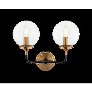 Matteo Particles 2 Light Wall Sconce In Aged Gold Brass
