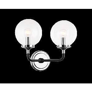 Matteo Particles 2-Light Wall Sconce In Black & Chrome